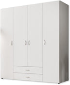 Stella Trading BASE Kleiderschrank Drehtürenschrank Weiß Holz Mehrere Größen