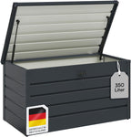 STEELSØN Gartenbox Dorado Metall Anthrazit wasserdicht abschließbar Auflagenbox mit Deckel Outdoor Aufbewahrungsbox