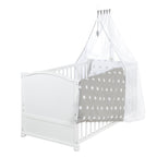 roba Babybett Set 70x140 mit Matratze, Bettwäsche & Himmel, Umbaubar zum Juniorbett