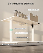 Homall Elektrischer Schreibtisch höhenverstellbar mit USB & Kabelmanagement – Standing Desk mit Memory-Funktion Weiß