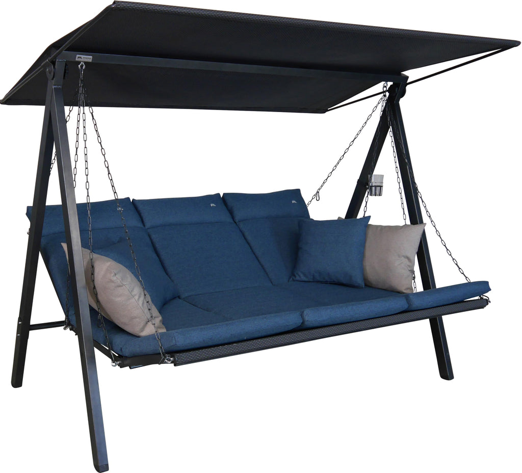 ANGERER Hollywoodschaukel Lounge Smart 3-Sitzer mit Bettfunktion & Sonnendach Gartenliege Schaukel Made in Germany