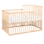 babybay Original Beistellbett aus massivem Buchenholz mit Matratze – Höhenverstellbares mitwachsendes Babybett