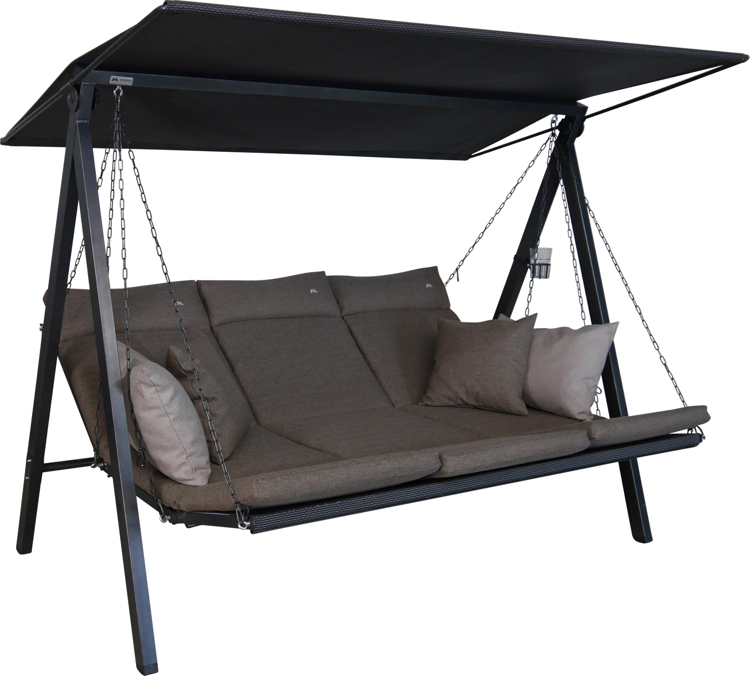 ANGERER Hollywoodschaukel Lounge Smart 3-Sitzer mit Bettfunktion & Sonnendach Gartenliege Schaukel Made in Germany