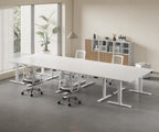 Homall Elektrischer Schreibtisch höhenverstellbar mit USB & Kabelmanagement – Standing Desk mit Memory-Funktion Weiß