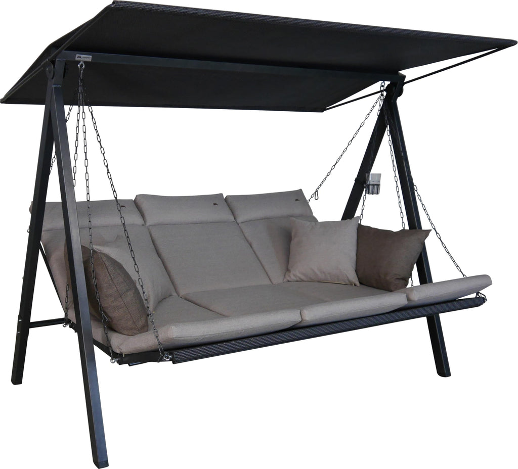 ANGERER Hollywoodschaukel Lounge Smart 3-Sitzer mit Bettfunktion & Sonnendach Gartenliege Schaukel Made in Germany