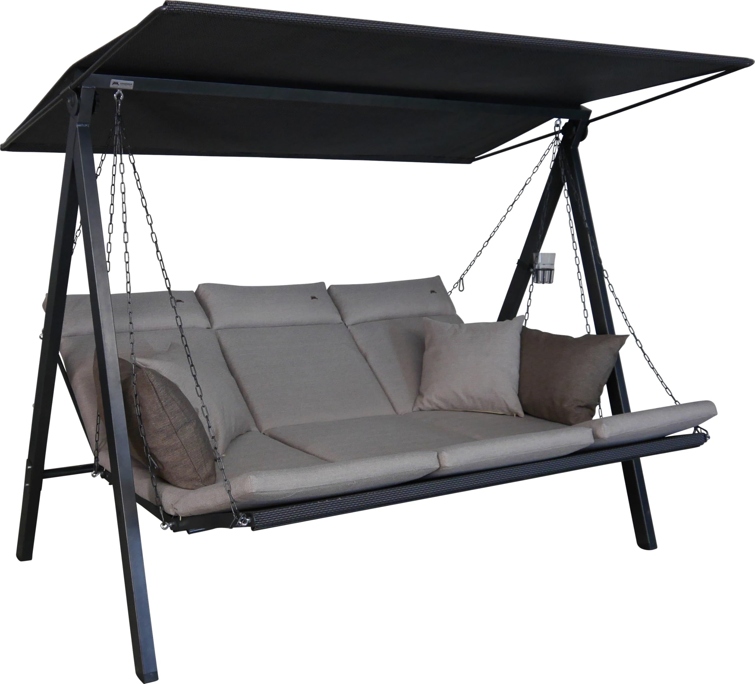 ANGERER Hollywoodschaukel Lounge Smart 3-Sitzer mit Bettfunktion & Sonnendach Gartenliege Schaukel Made in Germany