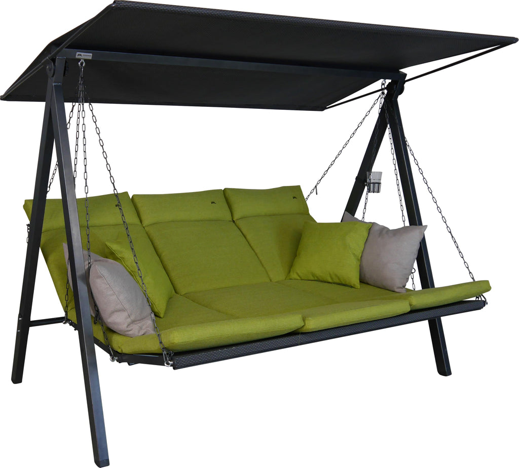 ANGERER Hollywoodschaukel Lounge Smart 3-Sitzer mit Bettfunktion & Sonnendach Gartenliege Schaukel Made in Germany