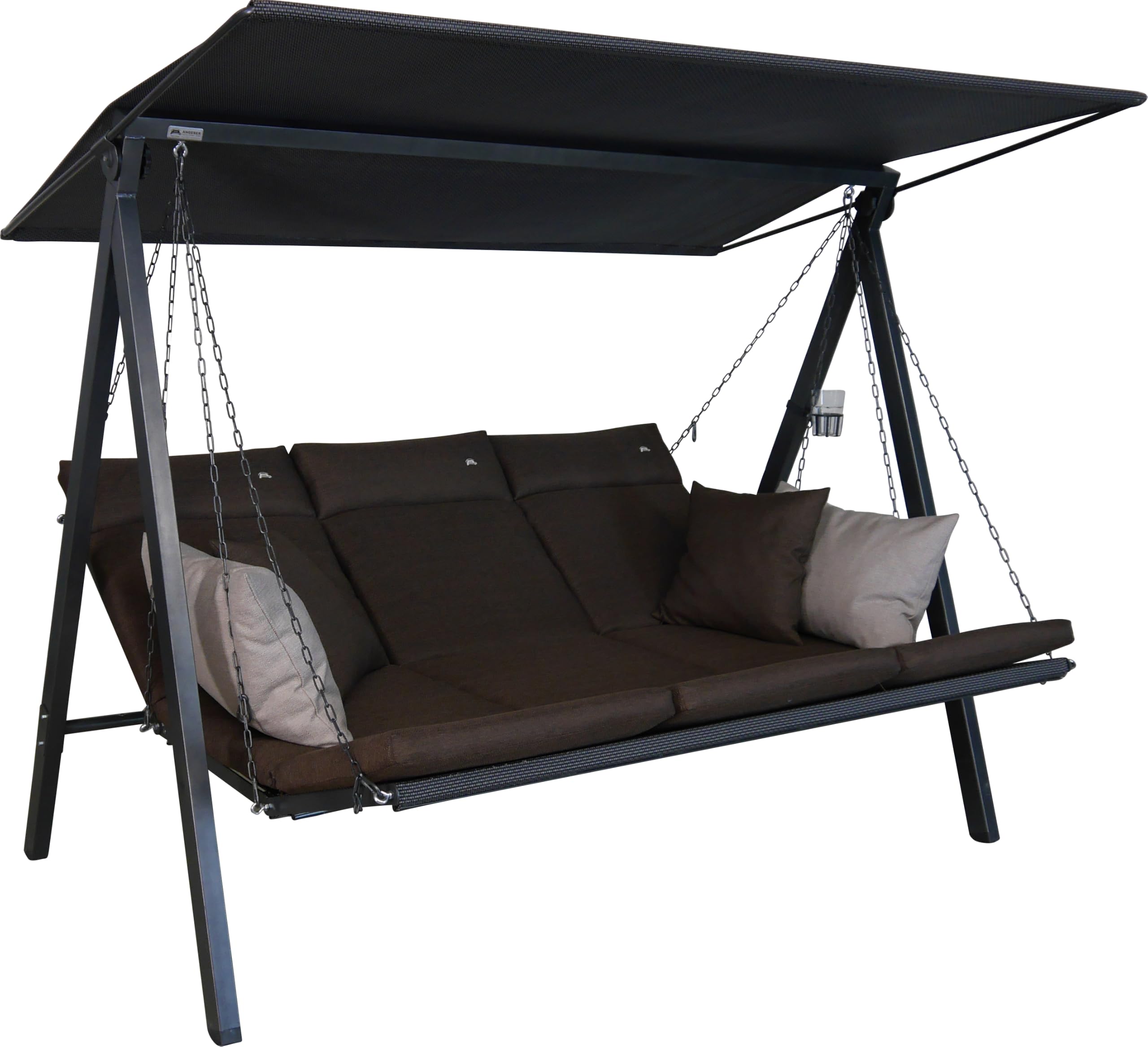 ANGERER Hollywoodschaukel Lounge Smart 3-Sitzer mit Bettfunktion & Sonnendach Gartenliege Schaukel Made in Germany