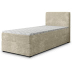 Masseno Boxspringbett PISA Polsterbett Creme mit Matratze & Topper, Bettkasten, gepolstertes Kopfteil TILIA 03