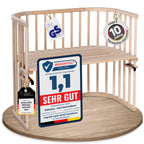 babybay Original Beistellbett aus massivem Buchenholz mit Matratze – Höhenverstellbares mitwachsendes Babybett