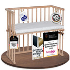 babybay Original Beistellbett aus massivem Buchenholz mit Matratze – Höhenverstellbares mitwachsendes Babybett