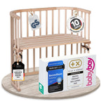 babybay Original Beistellbett aus massivem Buchenholz mit Matratze – Höhenverstellbares mitwachsendes Babybett