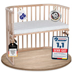 babybay Original Beistellbett aus massivem Buchenholz mit Matratze – Höhenverstellbares mitwachsendes Babybett