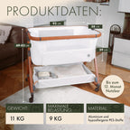 KUNU Babybett Beistellbett 3in1 mit Rollen Beige höhenverstellbar