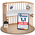 babybay Original Beistellbett aus massivem Buchenholz mit Matratze – Höhenverstellbares mitwachsendes Babybett
