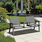 Gartenbank aus Massivholz mit integriertem Tisch – 2-Sitzer – 152 cm – Grau