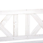 2-Sitzer Gartenbank mit Stauraum – Massives Tannenholz – Weiß – 115 x 61 x 85 cm