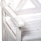2-Sitzer Gartenbank mit Stauraum – Massives Tannenholz – Weiß – 115 x 61 x 85 cm