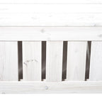 2-Sitzer Gartenbank mit Stauraum – Massives Tannenholz – Weiß – 115 x 61 x 85 cm