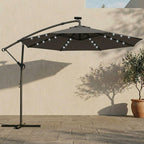 Ampelschirm 3×3 m mit Integrierter LED-Beleuchtung – 360° Verstellbar für Terrasse & Garten