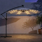 Ampelschirm 3×3 m mit Integrierter LED-Beleuchtung – 360° Verstellbar für Terrasse & Garten