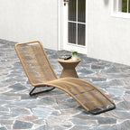 Ergonomische Sonnenliege aus naturfarbenem Polyrattan – Stilvolles S-förmiges Design