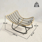 Großer Schaukelnder Lounge-Sessel aus Polyrattan – Dickes Kissen – für Innen und Außen
