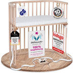 babybay Original Beistellbett aus massivem Buchenholz mit Matratze – Höhenverstellbares mitwachsendes Babybett