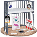 babybay Original Beistellbett aus massivem Buchenholz mit Matratze – Höhenverstellbares mitwachsendes Babybett