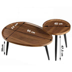 Eleganter 2-in-1 Couchtisch – Rund und Oval
