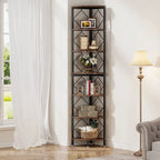 Rustikales Eckregal aus Holz und Metall – Industrial-Stil – 200 cm