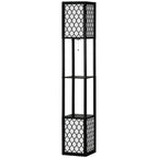 Einzigartige Stehlampe mit 2 Ablagen – Originelles Design – 26 × 26 × 156 cm
