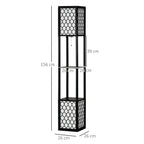 Einzigartige Stehlampe mit 2 Ablagen – Originelles Design – 26 × 26 × 156 cm