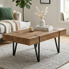 Moderner Couchtisch im Industrial-Stil mit extra starker Tischplatte – 105 x 60 cm