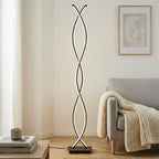 Moderne Stehlampe in Doppelspiral-Design – Dimmbares Licht & Elegante Optik