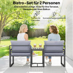 Modulares 3-teiliges Bistro-Set für Balkon und Terrasse – Flexibles Design – 163 cm