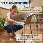 4er-Set Moderne Gartenstühle mit Ergonomischem Design und Armlehnen – Für Balkon und Terrasse