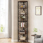 Rustikales Eckregal aus Holz und Metall – Industrial-Stil – 200 cm