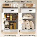 Rustik Kommode mit 2 Türen und 1 Schublade – Weiß & Dunkelbraun – 75,2 × 91,5 cm