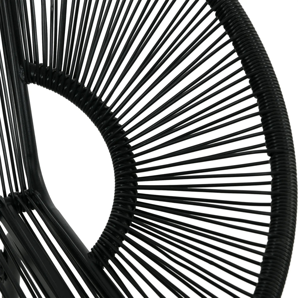 2-Sitzer Gartensofa aus PE-Rattan – ideal für Balkon und Terrasse – Schwarz