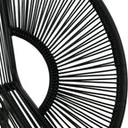 2-Sitzer Gartensofa aus PE-Rattan – ideal für Balkon und Terrasse – Schwarz
