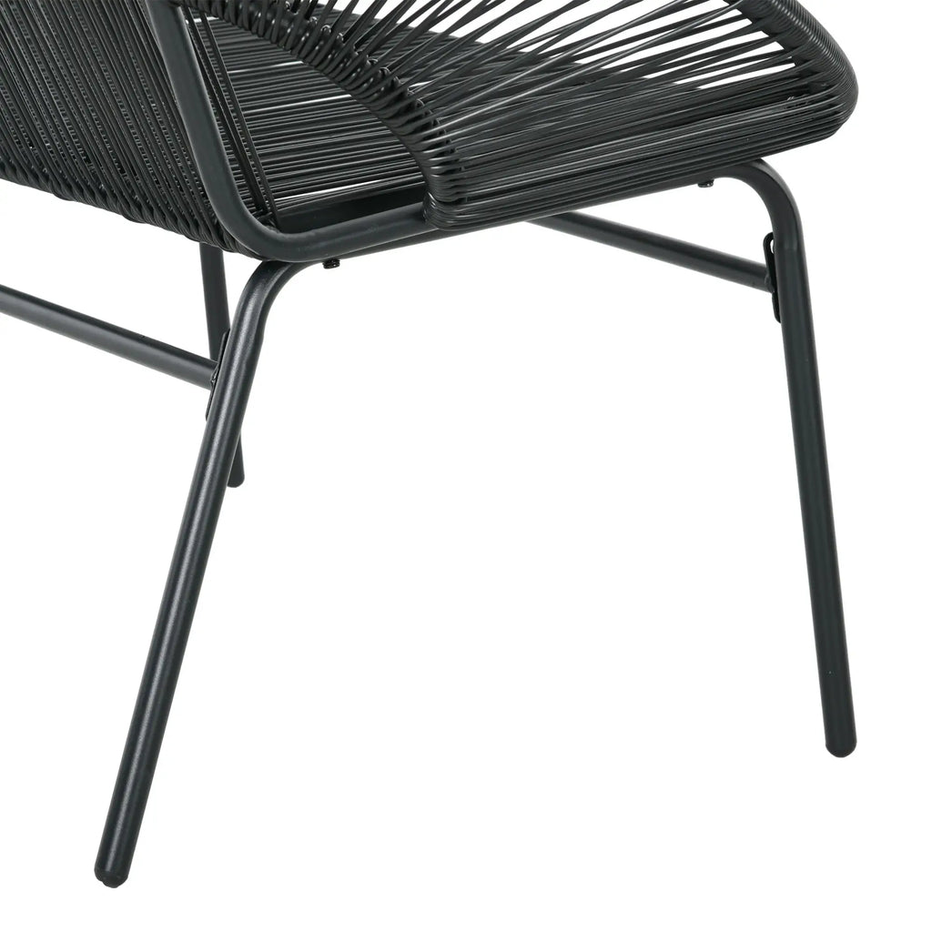 2-Sitzer Gartensofa aus PE-Rattan – ideal für Balkon und Terrasse – Schwarz
