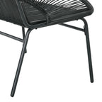 2-Sitzer Gartensofa aus PE-Rattan – ideal für Balkon und Terrasse – Schwarz