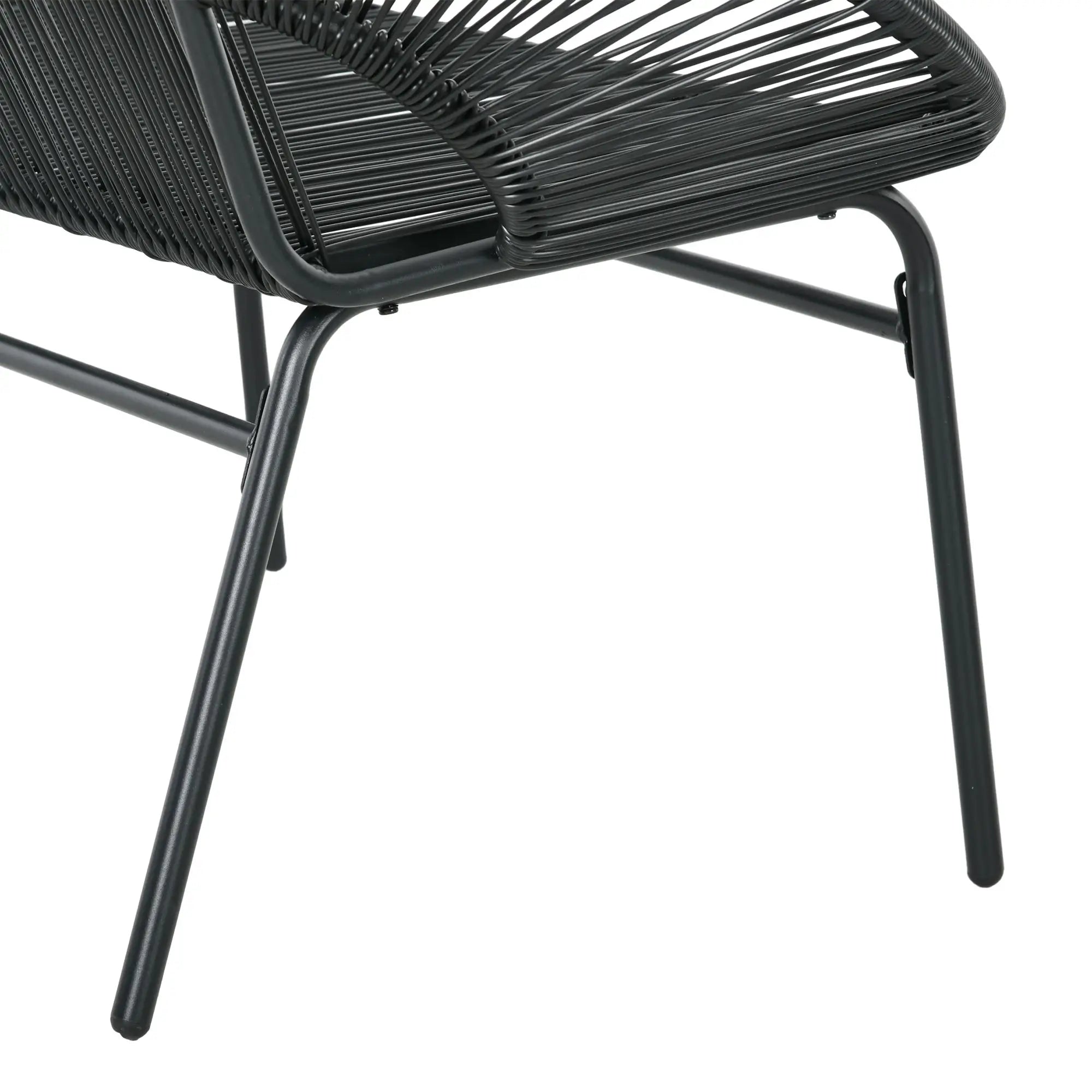 2-Sitzer Gartensofa aus PE-Rattan – ideal für Balkon und Terrasse – Schwarz