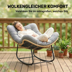 Großer Schaukelnder Lounge-Sessel aus Polyrattan – Dickes Kissen – für Innen und Außen